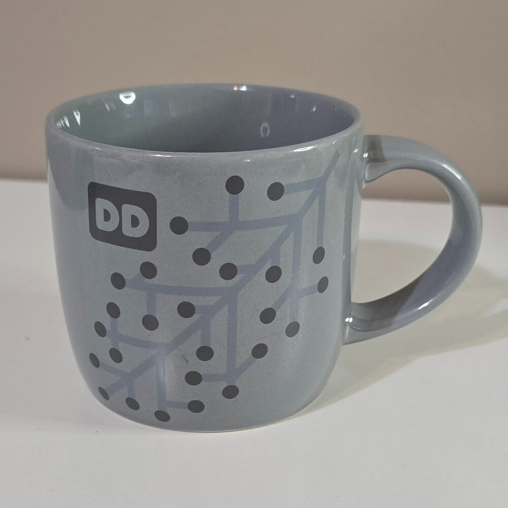Dunkin' Donuts Holiday Coffee Mug 2014 Graphite Pearlescent Snowflake